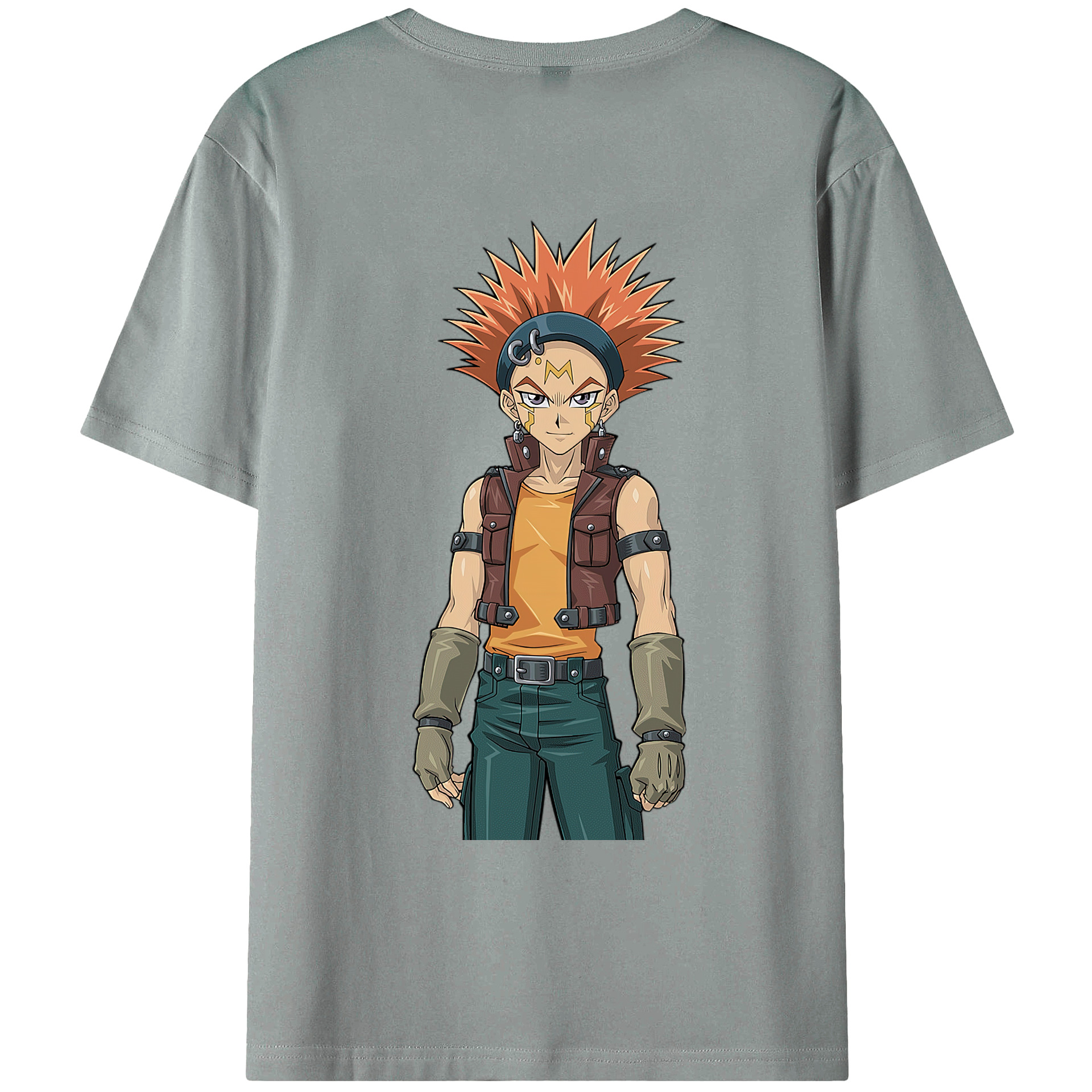 （画像用） 遊☆戯☆王 Yu-Gi-Oh! 綿100％ メンズ半袖Tシャツ（バックプリント） 通気性